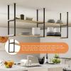 Ceiling Wooden Storage Shelf, Kitchen Pot Pan Rack Spice Shelves Balcony Floating Flower Stand, Bathroom Toiletries Organizer Shelves, 2 Layer Decorative Display Shelving - Easy to Install ( Size : 12 view 4