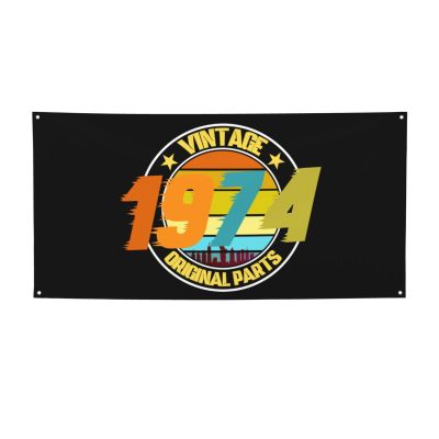 YVNUM Vintage 1974 50th Birthday Gifts for 50 Years Old Banner Decorations 35" X 71" Yard Banner Sign,Holiday Indoor Outdoor Party Favors