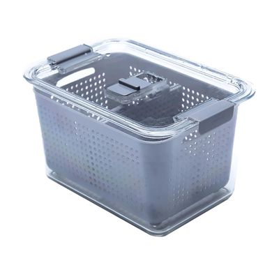 Cabilock Food Storage Container 7.8 Inch Clear Fresh Box with Breathable Valve Refrigerator Organizer for Kitchen and Camping
