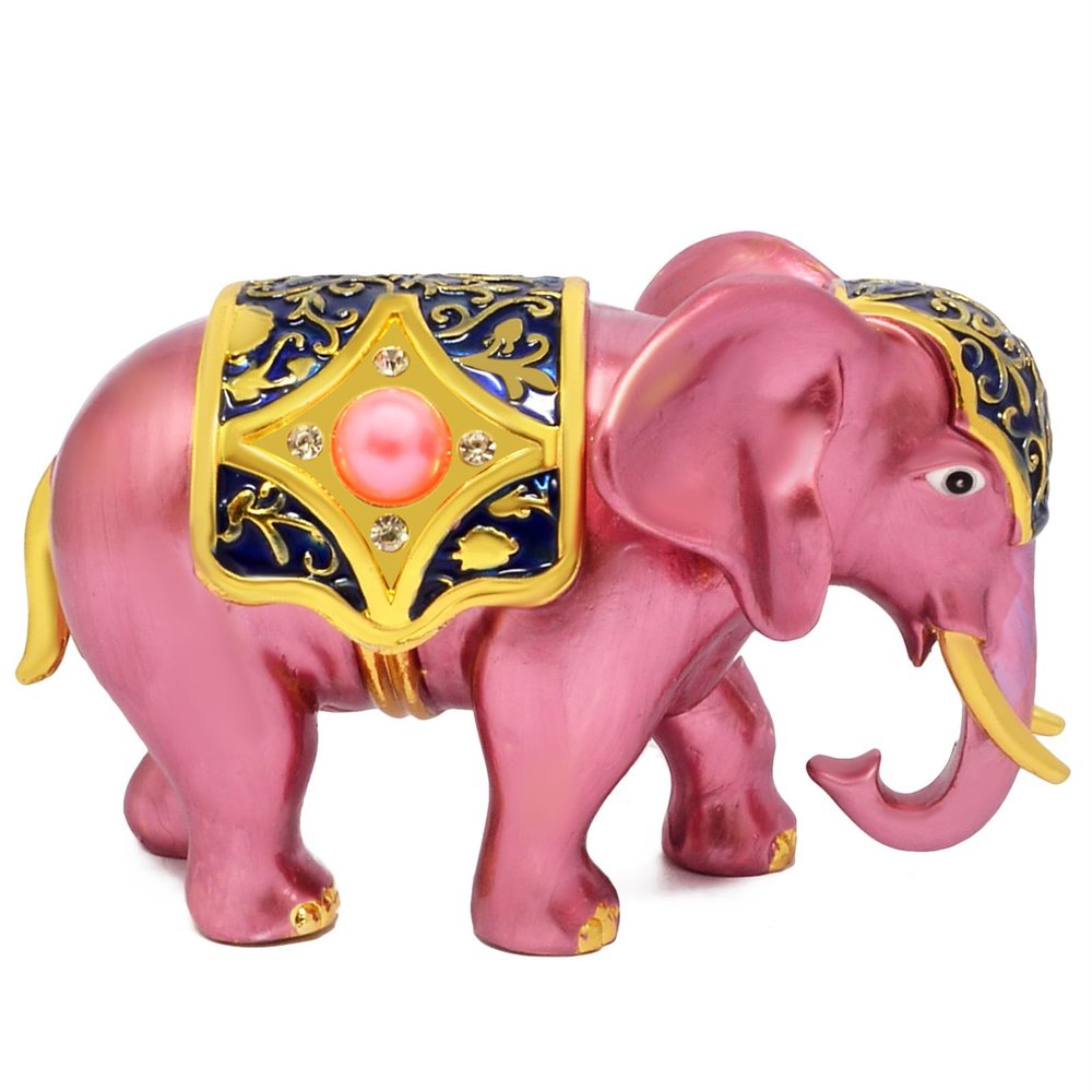 Feng Shui Pink Lucky Elephant Good Luck Bring Out Hidden Talents Powerful Blessing Statue Office Decor (Pink)