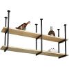 Ceiling Storage Rack | 2 Tier Hanging Partition Shelf | Pot Pan Shelves Wine Glass Holder Plant Stand | Solid Wood and Wrought Iron | for Restaurant, Kitchen, Bar, Balcony, Flower Shop ( Size : 90x30x view 1