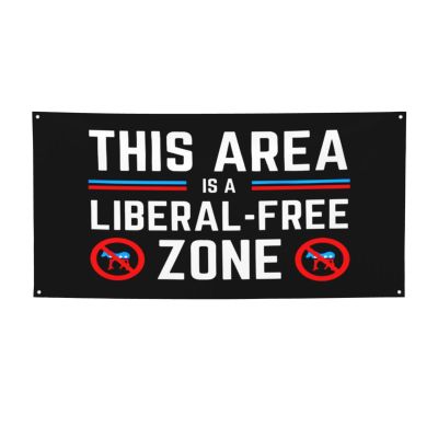 YVNUM Anti F K Biden Democrats Suck This Area Is A Liberal Free Zone Banner Decorations 35" X 71" Yard Banner Sign,Holiday Indoor Outdoor Party Favors