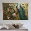 HZOHNAGO Peacock Tapestry Vintage Peacocks Branch Flowers Printed Wall Tapestry Wall Hanging for Bedroom Living Room Dorm 90" W x 60" H view 3