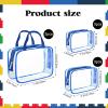Wensdr 9 Packs Clear PVC Toy Storage Bags Toiletry Bags Waterproof Kids Zippered Toy Organizing Bags for Building Blocks Puzzle Stationery Blue view 2