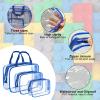 Wensdr 9 Packs Clear PVC Toy Storage Bags Toiletry Bags Waterproof Kids Zippered Toy Organizing Bags for Building Blocks Puzzle Stationery Blue view 3