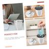 Ciieeo 2pcs Mini Desktop Trash Can Lid Cute Multi-Purpose Storage Bucket for Office and Home Use Stylish Galvanized Garbage Container for Dried Flowers and Daily Waste view 3