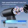 JISULIFE Portable Handheld Fan Life9, Turbo Power High Speed Air [18H Max Cooling Time], 5 Gear Wind, 5000mAh Rechargeable, Mini Pocket Design, Personal Fan for Travel Concerts Camping Makeup - Black view 2