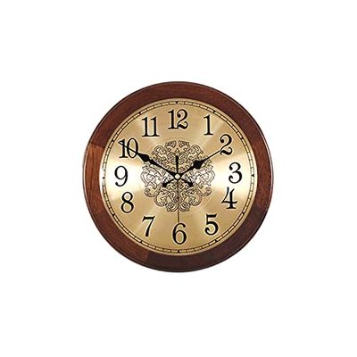 Decorative Wall Clock Solid Wood Wall Clock Living Room Chinese Style Simple Retro Atmosphere Mute Household Wall Clock Numerals Clocks
