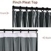 Fcosie Dark Grey Extra Tall Curtains High Ceiling 120-inch to 288-inch Length Pinch Pleated Velvet Curtains 52" Wide Tall Ceiling Curtain Room Darkening Thermal Insulated Drapes (13ft Long, 2 PCS) view 2