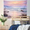 CORFOTO 59x50 Inch Fabric Oil Painting Ocean Beach Sunset Tapestry Great Sea Wave Sailboat Wall Hanging Ocean Painting Tapestry for Bedroom Aesthetic Living Room College Dorm Decor view 2