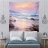 CORFOTO 59x50 Inch Fabric Oil Painting Ocean Beach Sunset Tapestry Great Sea Wave Sailboat Wall Hanging Ocean Painting Tapestry for Bedroom Aesthetic Living Room College Dorm Decor view 3