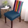 Abstract Rainbow Dining Chair Cover Set of 4,Stretch Chair Protectors Slipcover,Spandex Kitchen Chair Seat Back Cushion Slip Cover for Dining Room,Party,Ceremony Modern Multicolor Tainted Ink Art view 2
