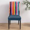 Abstract Rainbow Dining Chair Cover Set of 4,Stretch Chair Protectors Slipcover,Spandex Kitchen Chair Seat Back Cushion Slip Cover for Dining Room,Party,Ceremony Modern Multicolor Tainted Ink Art view 4