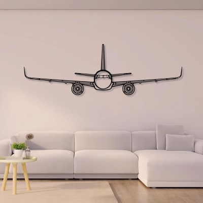 Airplane Silhouette Metal Wall Art, Airplane Wall Art Metal, Airplane Wall Decor, Metal Line Art Wall Decor, Metal Minimalist Wall Art, Large Metal Wall Decor for Living Room Bedroom (24"x12" | 60x30 cm, Black)