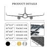 Airplane Silhouette Metal Wall Art, Airplane Wall Art Metal, Airplane Wall Decor, Metal Line Art Wall Decor, Metal Minimalist Wall Art, Large Metal Wall Decor for Living Room Bedroom (24"x12" | 60x30 cm, Black) view 3