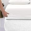 600 Thread Count Cotton Fitted Sheet for Cal-King Size|100% Egyptian Cotton Fitted Sheet|1 Piece Fitted Sheet Comfy, Ultra Soft, Breathable|16 Inch Deep Pocket Fitted Sheet in White Solid view 2