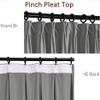 Fcosie Grey Extra Tall Curtains High Ceiling 120-inch to 288-inch Length Pinch Pleated Velvet Curtains 52" Wide Tall Ceiling Curtain Room Darkening Thermal Insulated Drapes (13ft Long, 2 PCS) view 2
