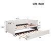 Twin Size Upholstered Daybed with Ergonomic Design Backrest and Trundle,Solid Wood Daybed Sofa Bed Frame with Introduction Lines of Velvet Fabric for Bedroom Living Room (Beige@072) view 2