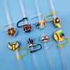 10pcs Straw Cover Cap for Stanley Cup 30&40 Oz Tumbler 10mm Reusable Silicone Straw Toppers Straw Tip Covers for Stanley Cups Accessories Cool Softball Themed Tumbler Straw Cover view 4
