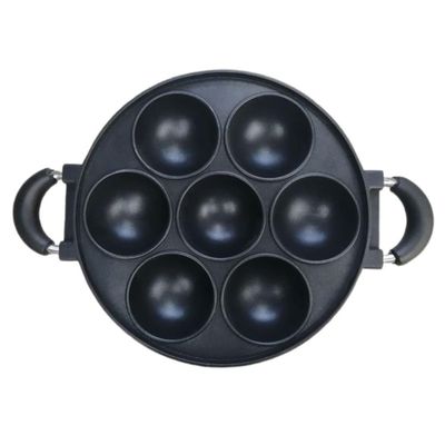 7 Holes Takoyaki Pan,Cast Iron Heavy Duty NonStick Cooking Plate Octopus Ball Maker Breakfast Biscuit Muffin Cornbread Egg Cooker Kitchenware
