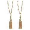 PATIKIL Curtain Tiebacks, 2 Pack 12" Elegant Handmade Curtain Holdbacks Rope with Tassel Home Office Hotel Decorative, Pale Gold Tone view 1