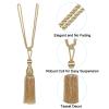 PATIKIL Curtain Tiebacks, 2 Pack 12" Elegant Handmade Curtain Holdbacks Rope with Tassel Home Office Hotel Decorative, Pale Gold Tone view 4