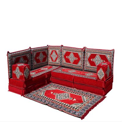 arabicsofa L Shaped Arabic Corner Floor Cushions  Oriental Floor Seating Set for Guest Room