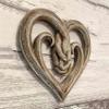 Luejnbogty Wooden Heart Holding Hands Wall Decor Sculpture Wall Art Handshake Pendant Craft Statue for Home Office Wall Decorations, Default view 4