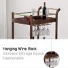 KOELAP Bar Cart, Serving Cart for The Home, Bar Carts/Serving Carts/Kitchen Carts/Wine Rack Carts On Wheels with Storage - Wine Tea Liquor Shelves - Solid Wood and Metal Furniture (Color : Beige) view 3