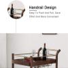 KOELAP Bar Cart, Serving Cart for The Home, Bar Carts/Serving Carts/Kitchen Carts/Wine Rack Carts On Wheels with Storage - Wine Tea Liquor Shelves - Solid Wood and Metal Furniture (Color : Beige) view 4