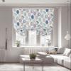 Abstract Leaves Tie Up Curtains for Small Windows, Navy Blue Green Brown Leaf Art Plants Adjustable Shade Valance Light Filter Rod Pocket Curtains for Living Room Bedroom, W42 x L54 Inches, 1 Panel view 2