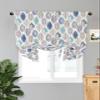 Abstract Leaves Tie Up Curtains for Small Windows, Navy Blue Green Brown Leaf Art Plants Adjustable Shade Valance Light Filter Rod Pocket Curtains for Living Room Bedroom, W42 x L54 Inches, 1 Panel view 3