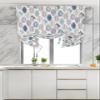 Abstract Leaves Tie Up Curtains for Small Windows, Navy Blue Green Brown Leaf Art Plants Adjustable Shade Valance Light Filter Rod Pocket Curtains for Living Room Bedroom, W42 x L54 Inches, 1 Panel view 4