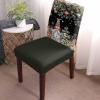 Christmas Leaves Dining Chair Cover Set of 4,Stretch Chair Protectors Slipcover,Spandex Kitchen Chair Seat Back Cushion Slip Cover for Dining Room,Party Black Snowflake Eucalyptus Flower Berry view 2