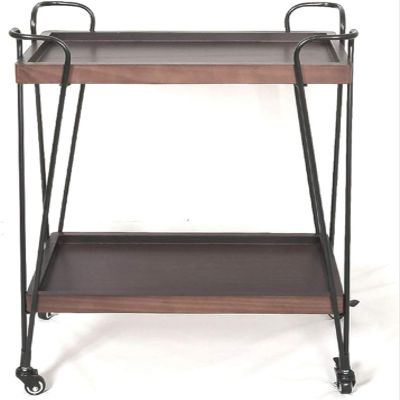 Bar Cart, Serving Cart for The Home, 2 Tier Rolling Home Bar Utility Carts,Easy Assemble Tea Serving Trolley,Sturdy Storage Cart, For Classroom Office Dining Bedroom Bathroom ( Size : 60*35*75cm )