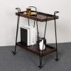 Bar Cart, Serving Cart for The Home, 2 Tier Rolling Home Bar Utility Carts,Easy Assemble Tea Serving Trolley,Sturdy Storage Cart, For Classroom Office Dining Bedroom Bathroom ( Size : 60*35*75cm ) view 3