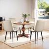 AmoUnico Dining Chairs, Modern PU Leather Dining Room Chair with Sturdy Metal Legs, Upholstered Seat Dinner Chairs Accent Side Chairs for Indoor Kitchen Living Room (Light Grey, Set of 4) view 2