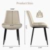 AmoUnico Dining Chairs, Modern PU Leather Dining Room Chair with Sturdy Metal Legs, Upholstered Seat Dinner Chairs Accent Side Chairs for Indoor Kitchen Living Room (Light Grey, Set of 4) view 3