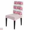 Pink Valentines Love Dining Chair Cover Set of 4,Stretch Chair Protectors Slipcover,Spandex Kitchen Chair Seat Back Cushion Slip Cover for Dining Room,Party,Ceremony Valentine Eucalyptus Rose Flower view 1