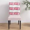 Pink Valentines Love Dining Chair Cover Set of 4,Stretch Chair Protectors Slipcover,Spandex Kitchen Chair Seat Back Cushion Slip Cover for Dining Room,Party,Ceremony Valentine Eucalyptus Rose Flower view 4