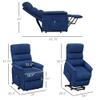 HOMCOM Power Lift Recliner Chair for Elderly, Easy Assembly, Fabric Lift Chair for Adults, Recliner Sofa with Remote Control, Side Pockets for Living Room, Dark Blue view 3