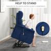 HOMCOM Power Lift Recliner Chair for Elderly, Easy Assembly, Fabric Lift Chair for Adults, Recliner Sofa with Remote Control, Side Pockets for Living Room, Dark Blue view 4
