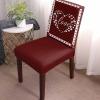 Valentine's Love Dining Chair Cover Set of 8,Stretch Chair Protectors Slipcover,Spandex Kitchen Chair Seat Back Cushion Slip Cover for Dining Room,Party,Ceremony Red Black Buffalo Plaid Heart Holiday view 2