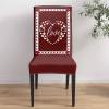 Valentine's Love Dining Chair Cover Set of 8,Stretch Chair Protectors Slipcover,Spandex Kitchen Chair Seat Back Cushion Slip Cover for Dining Room,Party,Ceremony Red Black Buffalo Plaid Heart Holiday view 4