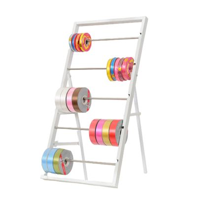 Craft Room Ribbon Holder Organizer Rack Metal Hanging Ribbon Display Rack, Multi-Layer Clothing Display Rack, for Accessories Stores, Clothing Stores, Home Textile Stores ( Color : White , Size : 80x4