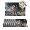 Astronaut Landing on The Moon Placemats Set Washable Non-Slip Place Mats Heat Resistant Table Mats Rectangle PVC Woven Placemat for Dining Table Decoration view 1