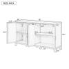Tzou 60" Sideboard Buffet Cabinet, Farmhouse Storage Cabinet with 4 Doors and Adjustable Shelf, China Cabinet with Metal Pulls for Dining Room, Living Room and Hallway Navy One Size view 3