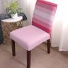 Gradual Pink Stripes Dining Chair Cover Set of 4,Stretch Chair Protectors Slipcover,Spandex Kitchen Chair Seat Back Cushion Slip Cover for Dining Room,Party,Ceremony Pastoral Contemporary Geometric view 2