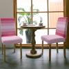 Gradual Pink Stripes Dining Chair Cover Set of 4,Stretch Chair Protectors Slipcover,Spandex Kitchen Chair Seat Back Cushion Slip Cover for Dining Room,Party,Ceremony Pastoral Contemporary Geometric view 3