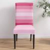 Gradual Pink Stripes Dining Chair Cover Set of 4,Stretch Chair Protectors Slipcover,Spandex Kitchen Chair Seat Back Cushion Slip Cover for Dining Room,Party,Ceremony Pastoral Contemporary Geometric view 4